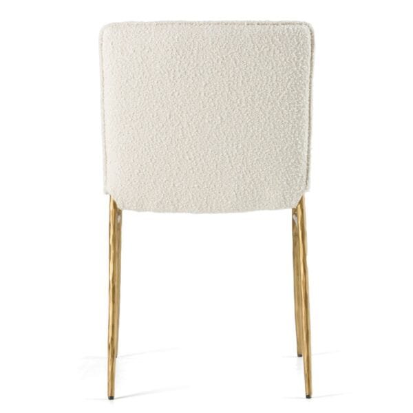 Modrest Atlanta - Modern Off-White Fabric & Brass Dining Chair - Image 5