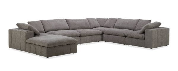 Divani Casa Vicki - Modern Grey Fabric Ottoman - Image 2