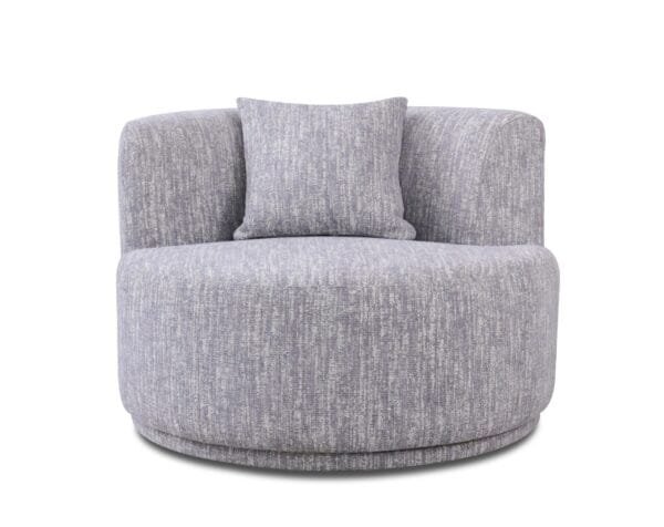 Divani Casa Beau - Modern Light Grey Fabric Sectional Sofa With 2 Swirling Chair - Image 4