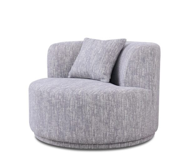 Divani Casa Beau - Modern Light Grey Fabric Sectional Sofa With 2 Swirling Chair - Image 5