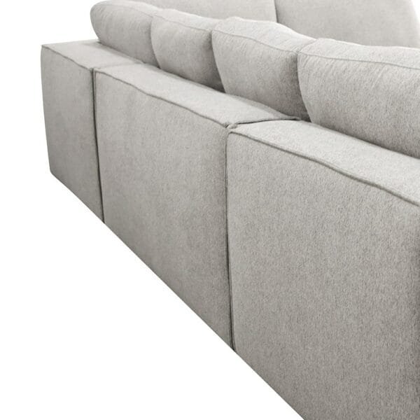 Divani Casa Lulu - Modern Light Grey Fabric Modular Sectional Sofa w/ Right Facing Chaise - Image 2