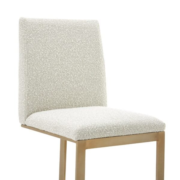 Modrest Frankie - Modern Off-White Fabric + Antique Brass Counter Chair - Image 3