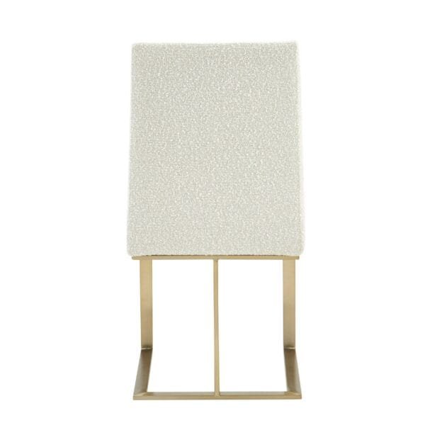 Modrest Frankie - Modern Off-White Fabric + Antique Brass Dining Chair - Image 2