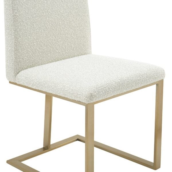Modrest Frankie - Modern Off-White Fabric + Antique Brass Dining Chair - Image 3