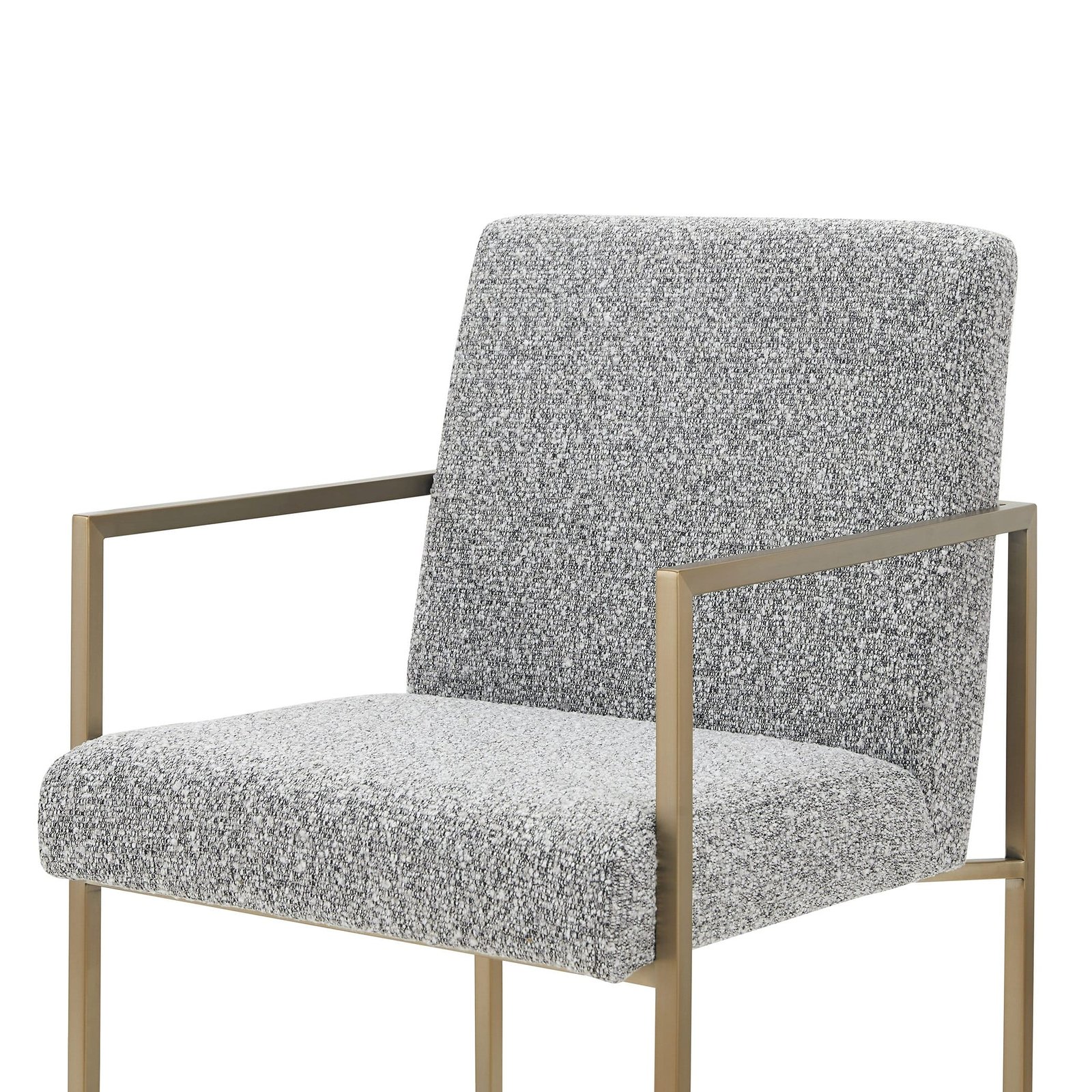 Modrest Suzanne - Modern Grey Fabric + Antique Brass Dining Chair - Image 3