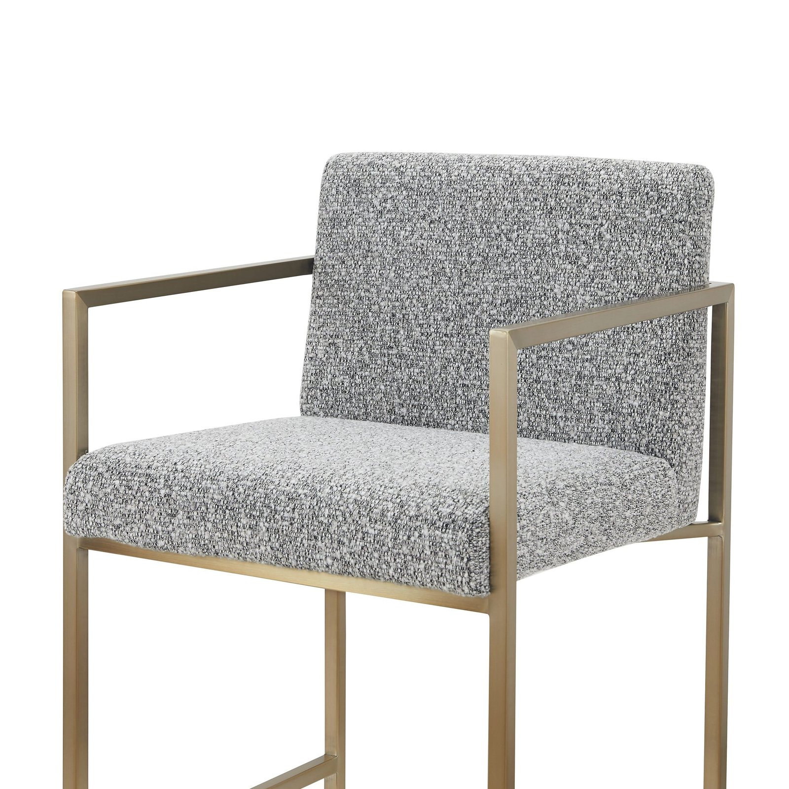 Modrest Suzanne - Modern Grey Fabric + Antique Brass Counter Chair - Image 3