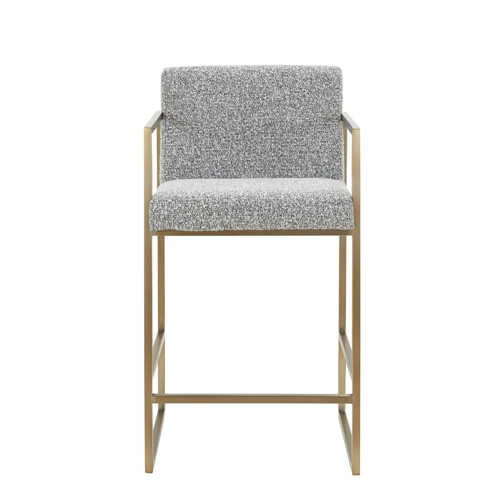 Modrest Suzanne - Modern Grey Fabric + Antique Brass Counter Chair