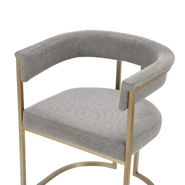 Modrest Byron - Modern Grey Fabric + Antique Brass Dining Chair - Image 3