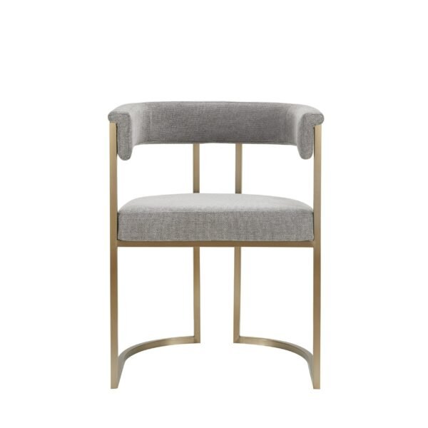 Modrest Byron - Modern Grey Fabric + Antique Brass Dining Chair