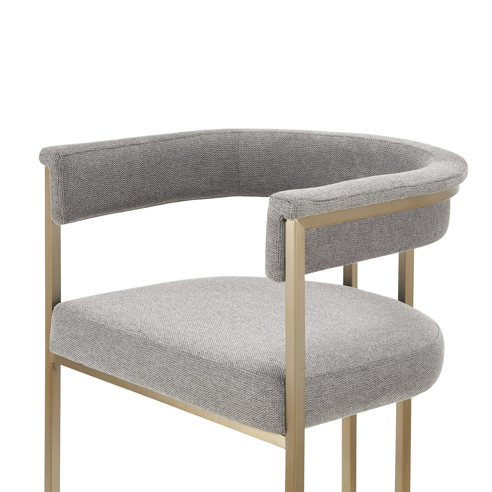 Modrest Byron - Modern Grey Fabric + Antique Brass Counter Chair - Image 3