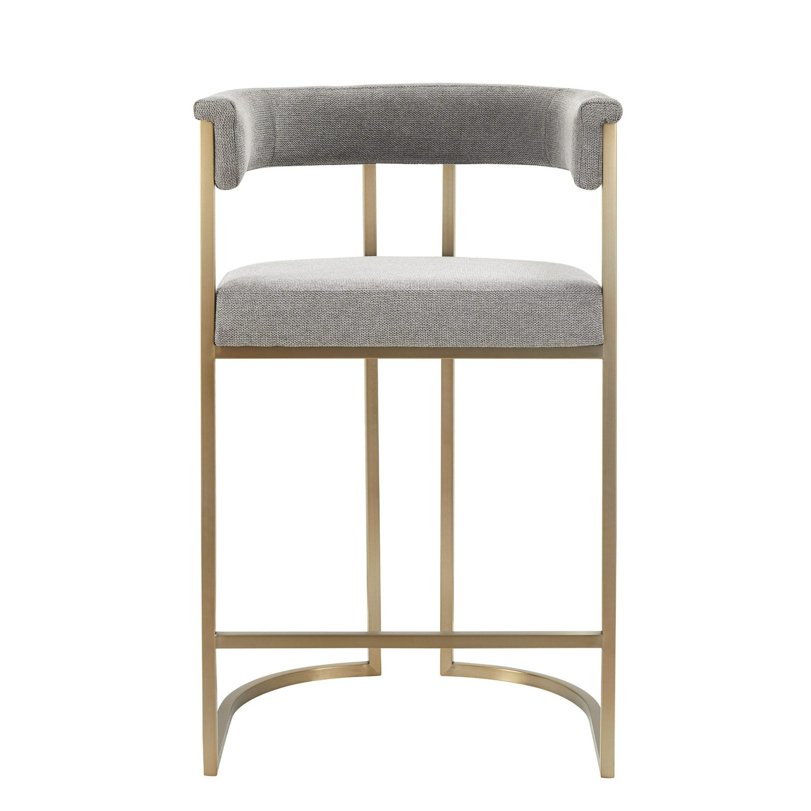 Modrest Byron - Modern Grey Fabric + Antique Brass Counter Chair