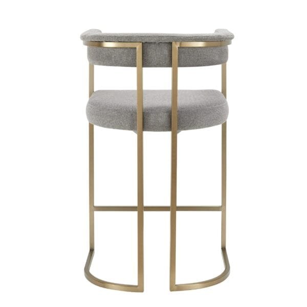 Modrest Byron - Modern Grey Fabric + Antique Brass Counter Chair - Image 2