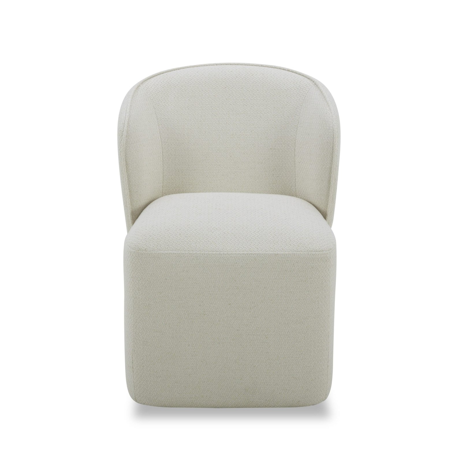 Modrest Souza - Modern Beige Fabric Swivel Dining Chair