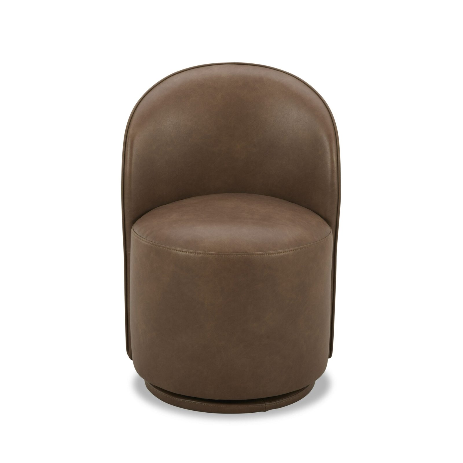 Modrest Correa - Modern Brown Vegan Leather Swivel Dining Chair