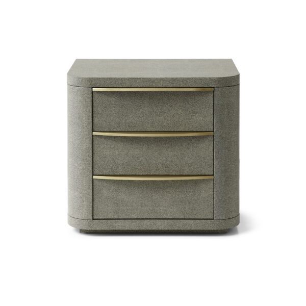 Modrest Lois - Modern Grey Leather & Beige Shagreen Bedroom Set - Image 5
