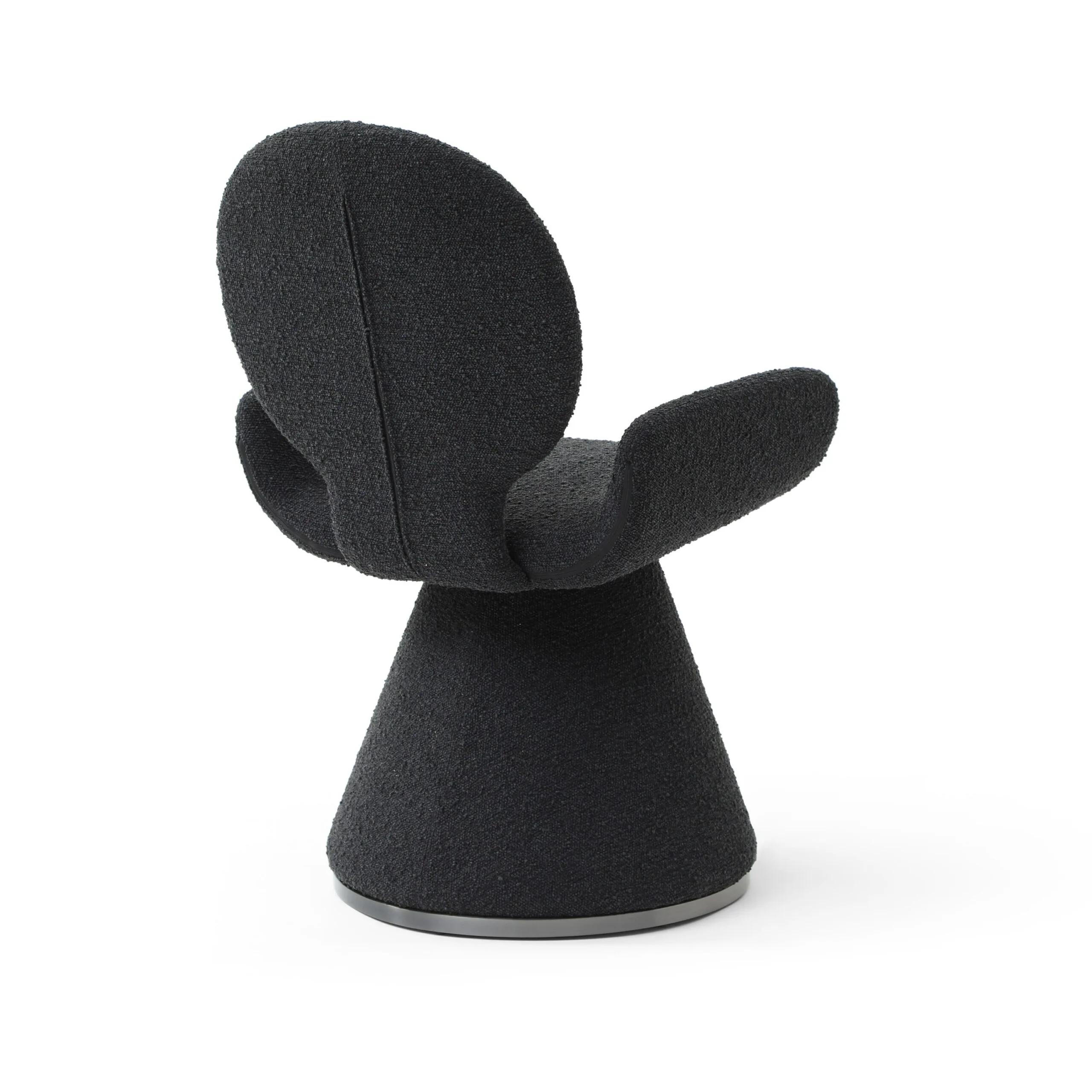 Modrest Neptune - Contemporary Black Fabric + Brushed Black Gun Dining Chair - Image 3