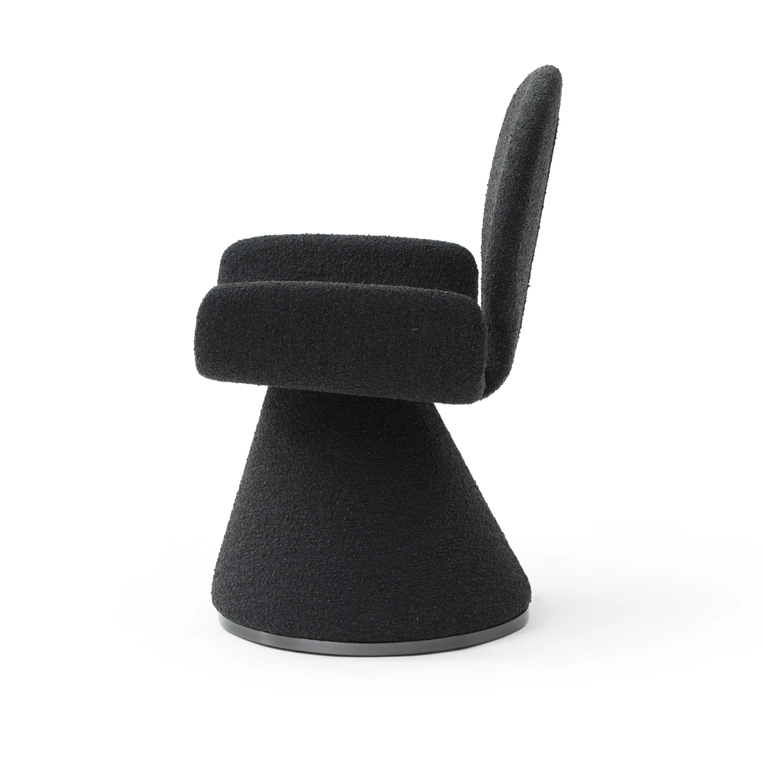 Modrest Neptune - Contemporary Black Fabric + Brushed Black Gun Dining Chair - Image 2