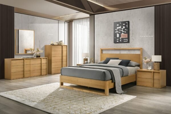 Nova Domus Berlin - Modern Natural Oak Bed - Image 2