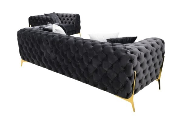 Divani Casa Clarice - Transitional Black Velvet Sofa Set - Image 3