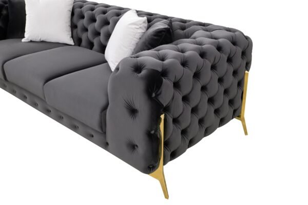 Divani Casa Clarice - Transitional Black Velvet Sofa Set - Image 4