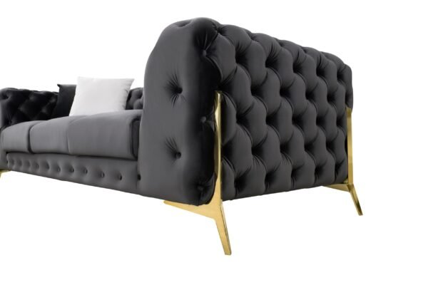 Divani Casa Clarice - Transitional Black Velvet Sofa Set - Image 5