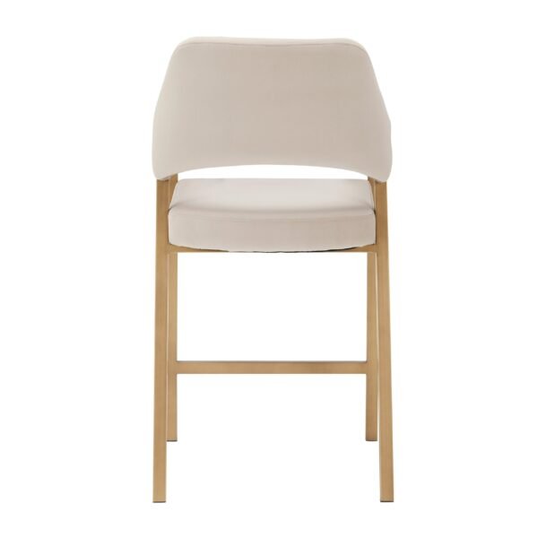 Modrest George - Modern Beige Fabric + Antique Brass Counter Chair - Image 2