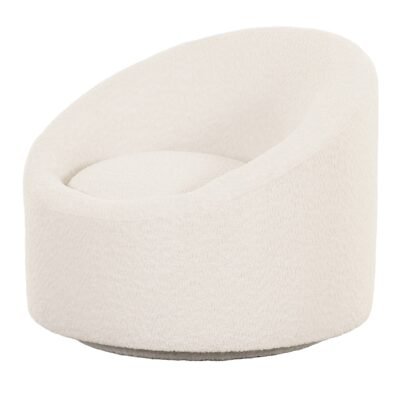 Modrest Frontier - Glam Off-White Fabric Accent Chair