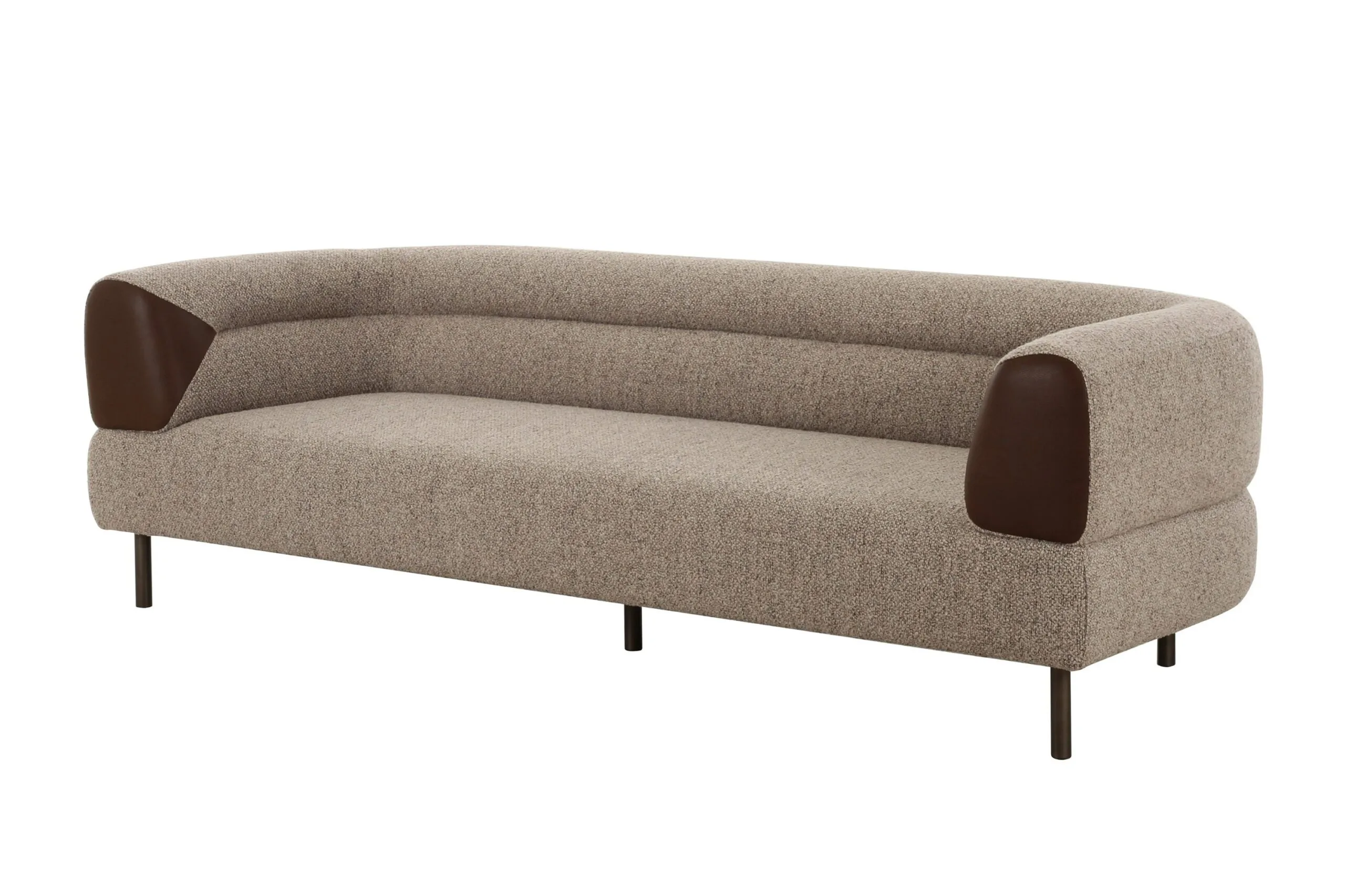 Modern Brown Fabric Sofa