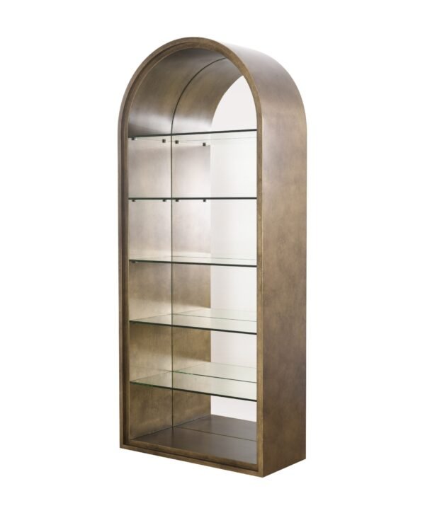 Modrest Poise - Modern Antique Brass + Mirror Bookcase