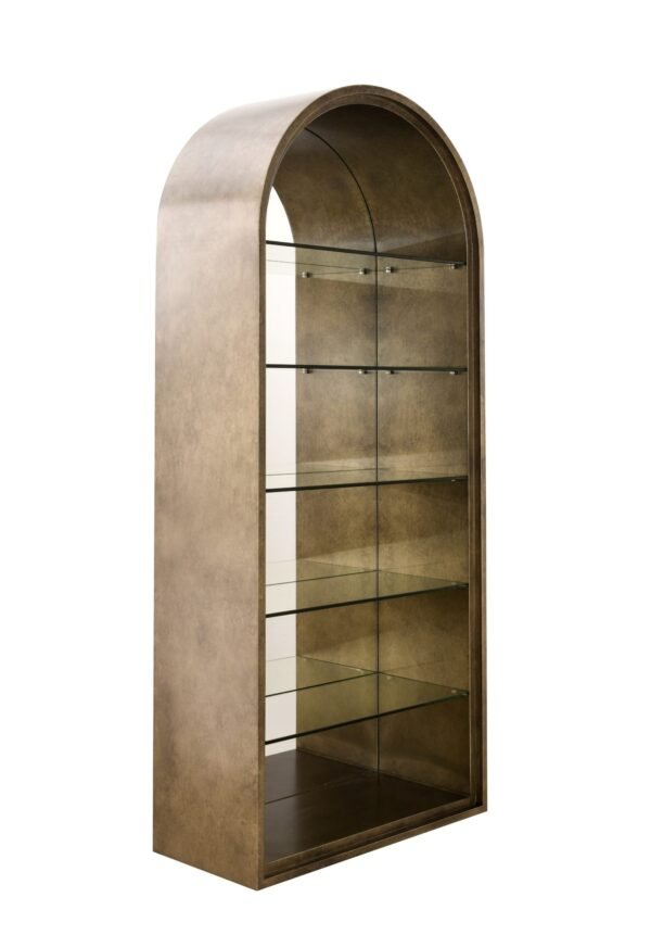 Modrest Poise - Modern Antique Brass + Mirror Bookcase - Image 2