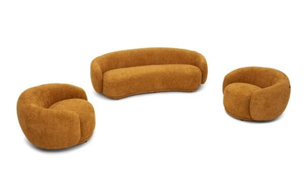 Divani Casa Andrew - Modern Orange Fabric Sofa Set - Image 2