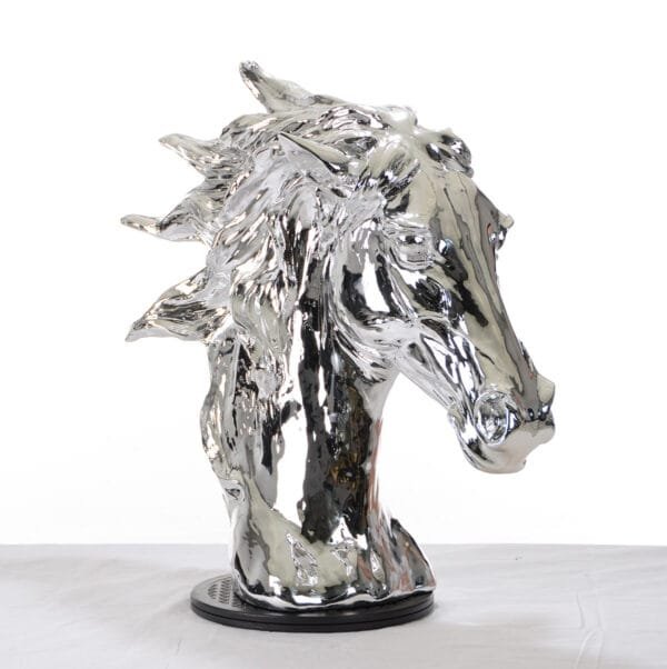 SZ0002 Modern Silver Horse Head Sculpture - Image 2