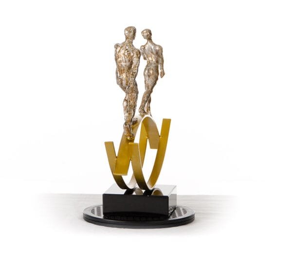 SZ0241 Modern Bronze Acrobats-Tightrope Sculpture - Image 3