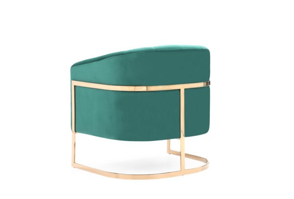 Modrest Trask Modern Green Velvet & Rosegold Accent Chair - Image 5