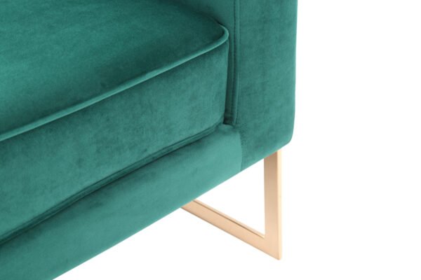 Modrest Trask Modern Green Velvet & Rosegold Accent Chair