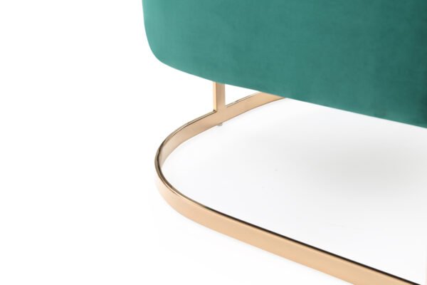 Modrest Trask Modern Green Velvet & Rosegold Accent Chair - Image 2