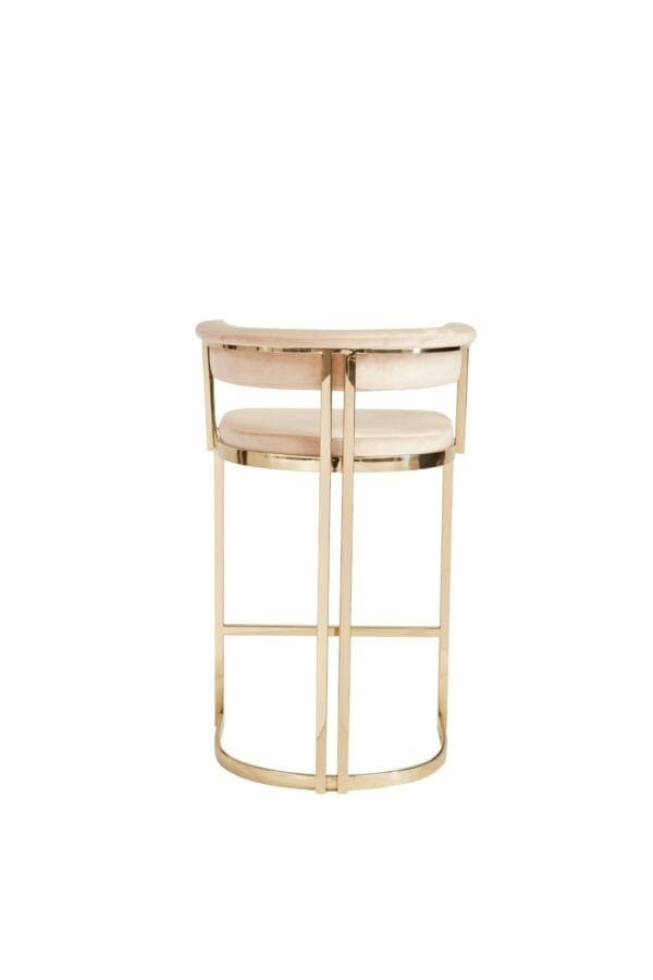 Modrest - Munith Modern Beige Velvet & Gold Counter Stool - Image 3