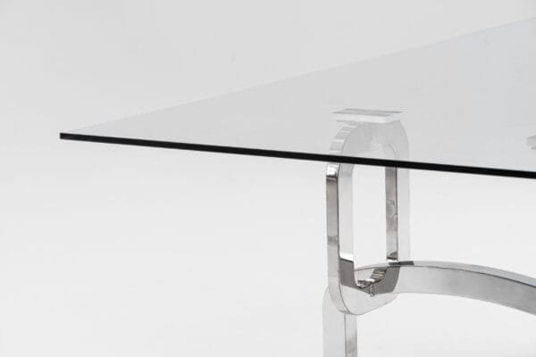 Modrest Adelaide Modern Stainless Steel & Glass Dining Table - Image 5