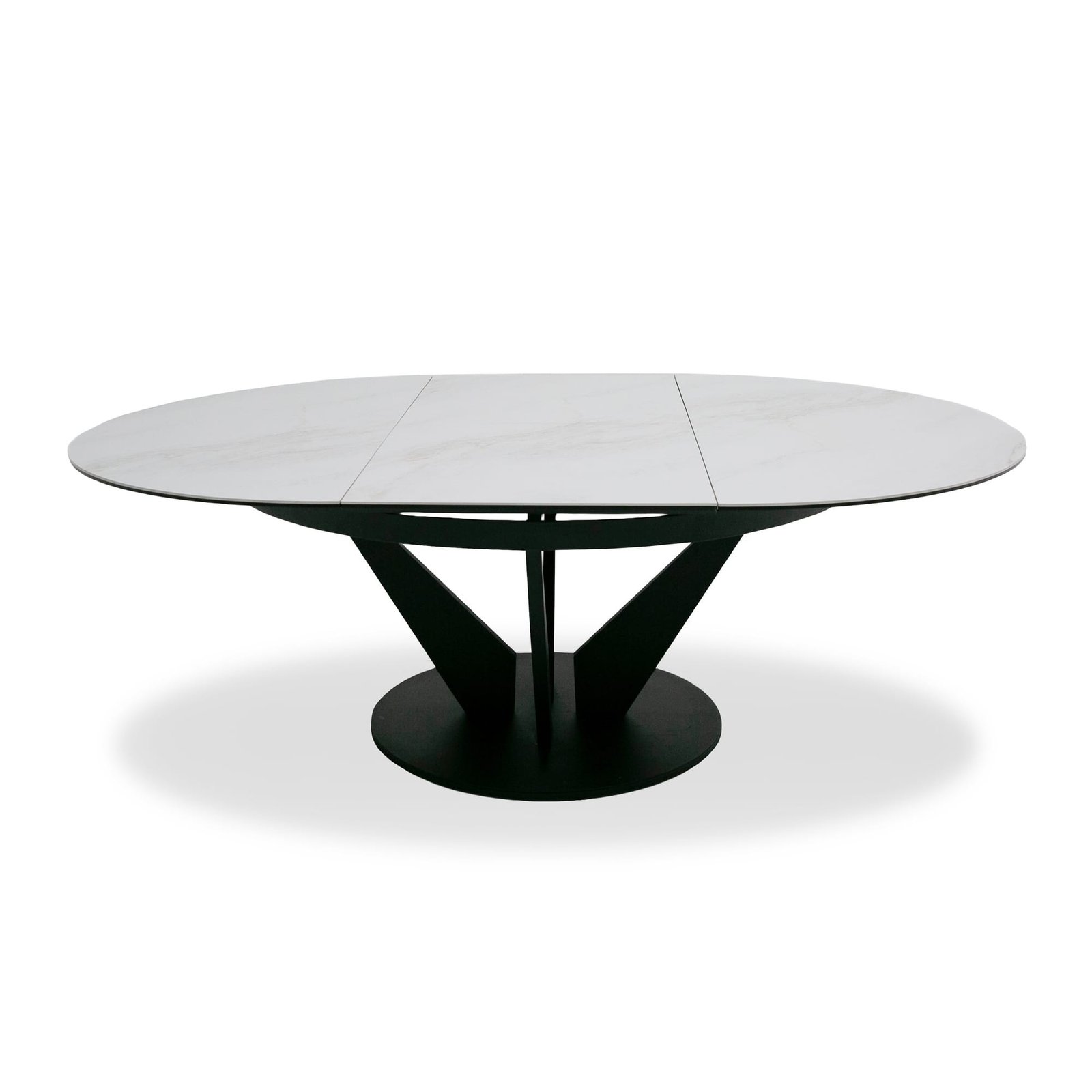 Modrest Alberta - Modern Black and White Ceramic Extendable 59"/86.5" Oval Dining Table 3 Modrest Alberta - Modern Black and White Ceramic Extendable 59"/86.5" Oval Dining Table - Image 3
