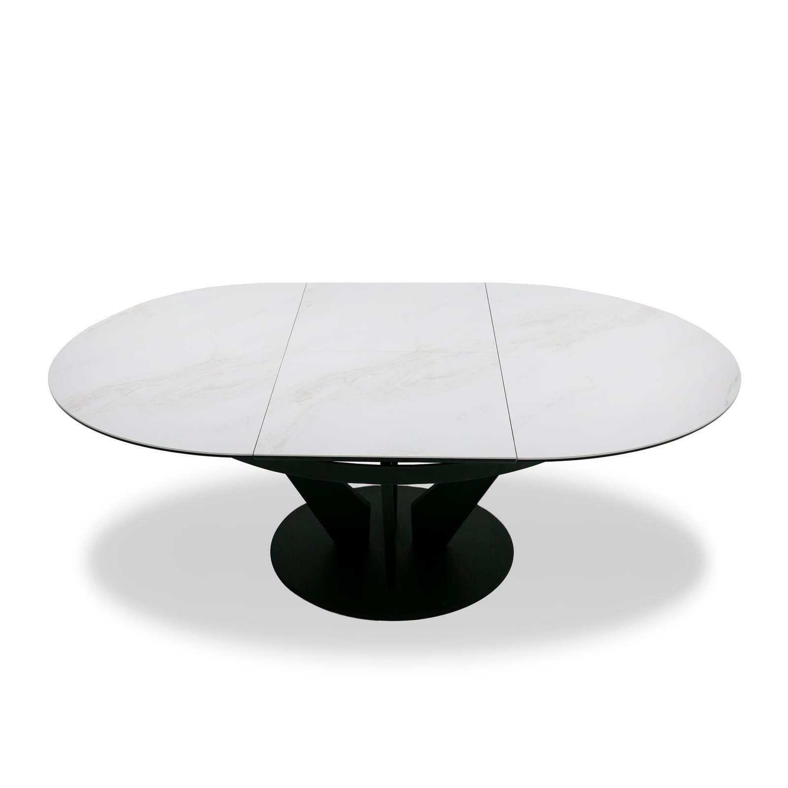 Modrest Alberta - Modern Black and White Ceramic Extendable 59"/86.5" Oval Dining Table 4 Modrest Alberta - Modern Black and White Ceramic Extendable 59"/86.5" Oval Dining Table - Image 4