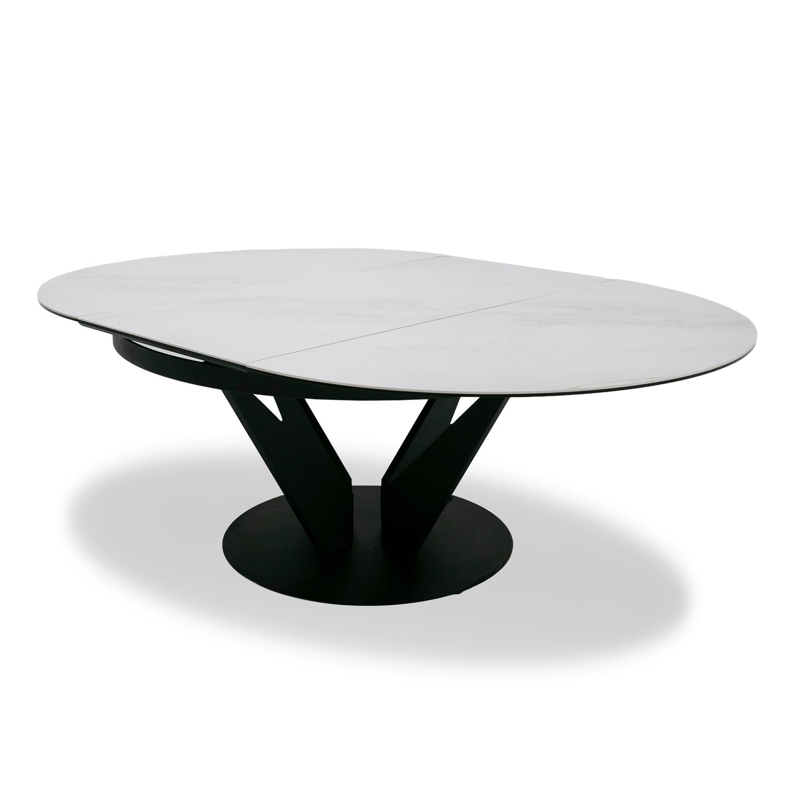 Modrest Alberta - Modern Black and White Ceramic Extendable 59"/86.5" Oval Dining Table 5 Modrest Alberta - Modern Black and White Ceramic Extendable 59"/86.5" Oval Dining Table - Image 5