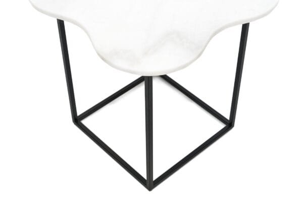 Modrest Aleidy - White Marble + Black Metal End Table - Image 2