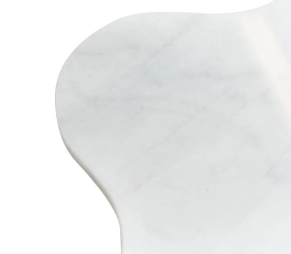 Modrest Aleidy - White Marble + Black Metal End Table - Image 3
