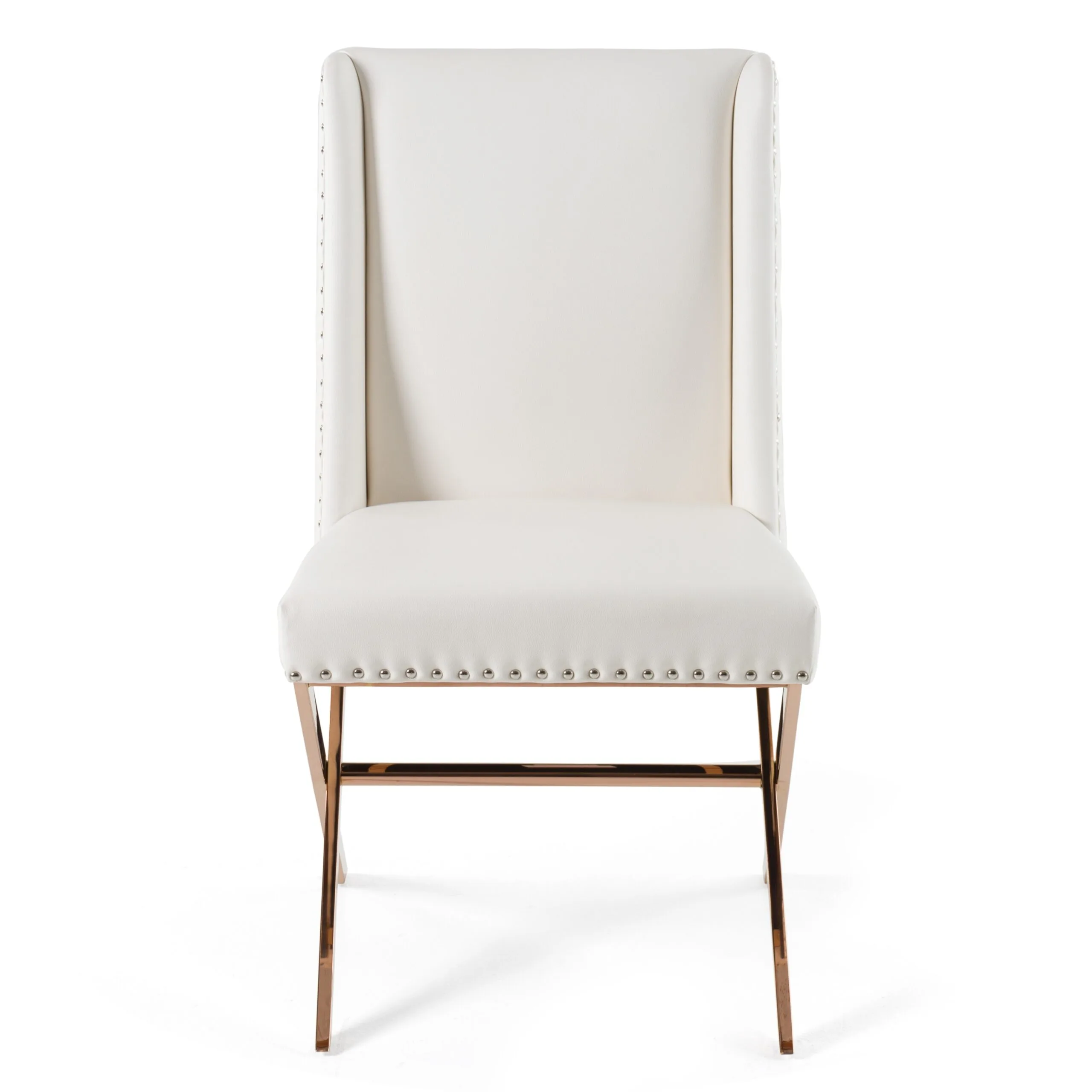 Modrest Alexia - Modern White + Rosegold Dining Chair 1 Modrest Alexia - Modern White + Rosegold Dining Chair