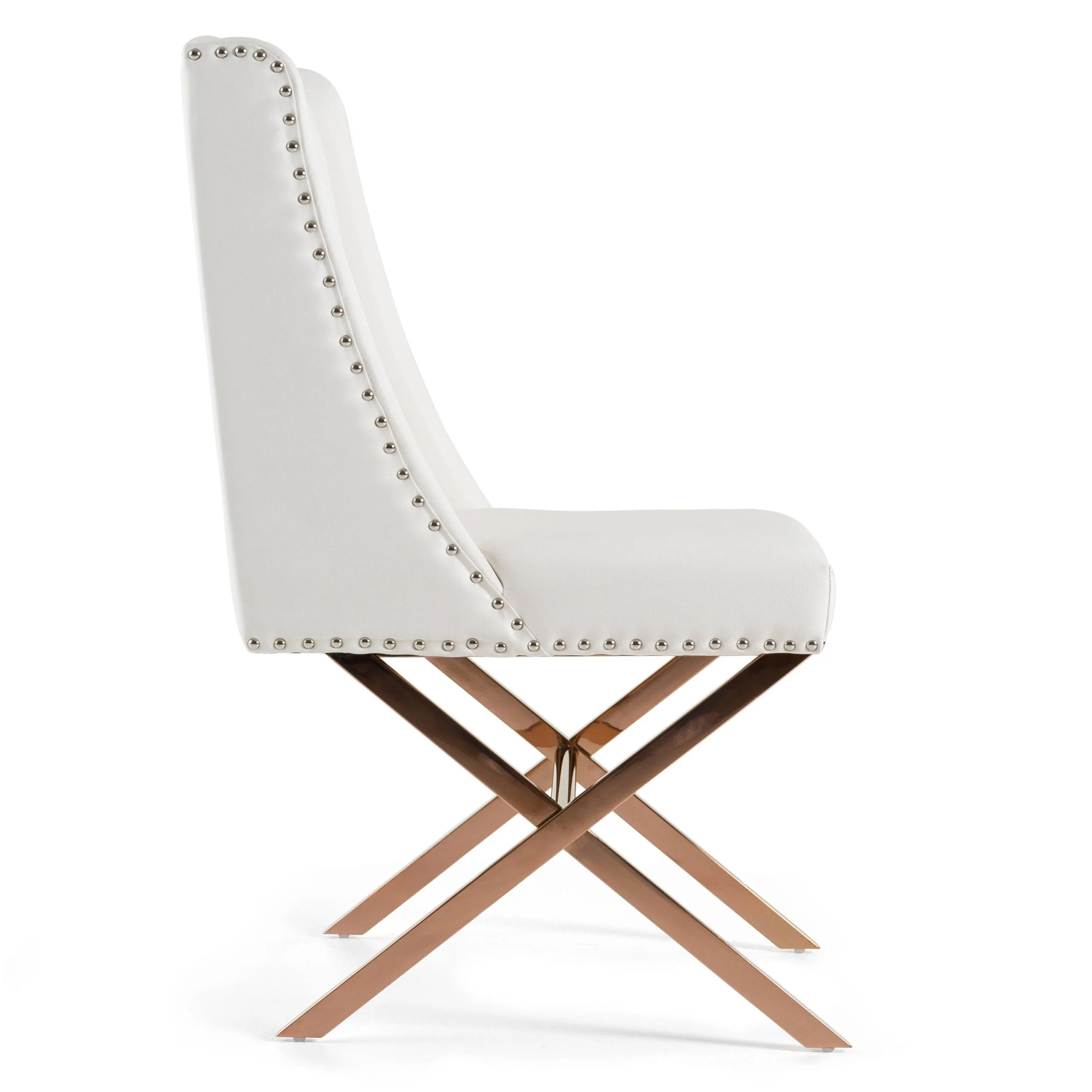 Modrest Alexia - Modern White + Rosegold Dining Chair 3 Modrest Alexia - Modern White + Rosegold Dining Chair - Image 3