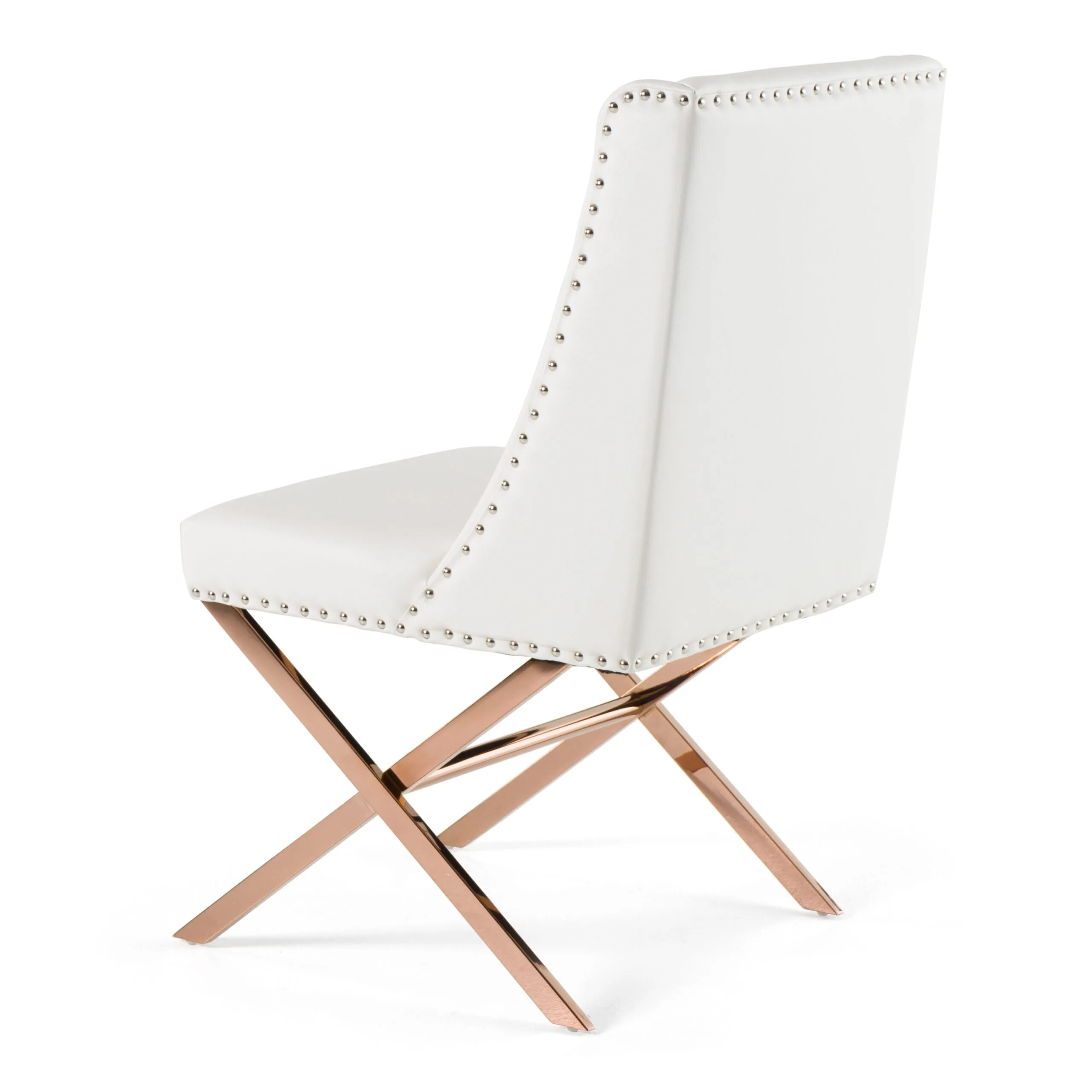 Modrest Alexia - Modern White + Rosegold Dining Chair 4 Modrest Alexia - Modern White + Rosegold Dining Chair - Image 4
