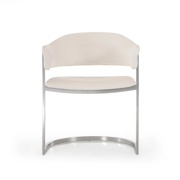Modrest Allie Contemporary White Leatherette Dining Chair - Image 2