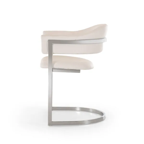 Modrest Allie Contemporary White Leatherette Dining Chair - Image 4