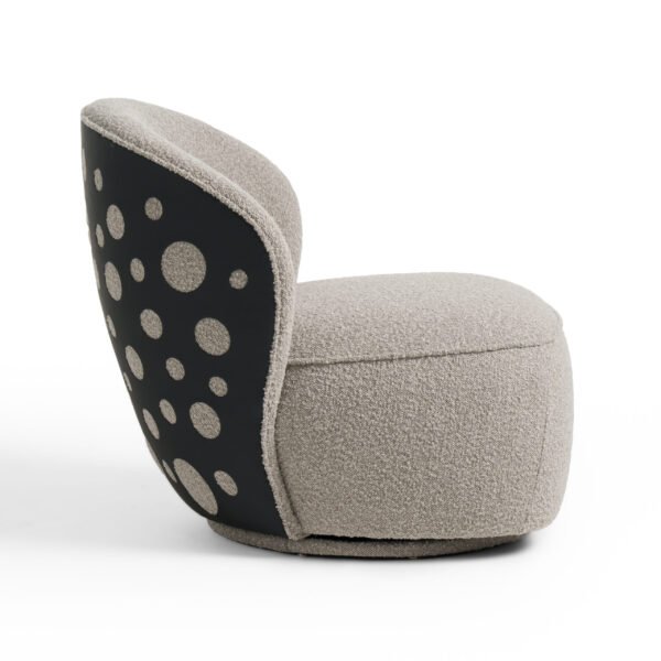 Divani Casa Allis - Glam Grey and Black Fabric Swivel Accent Chair - Image 2