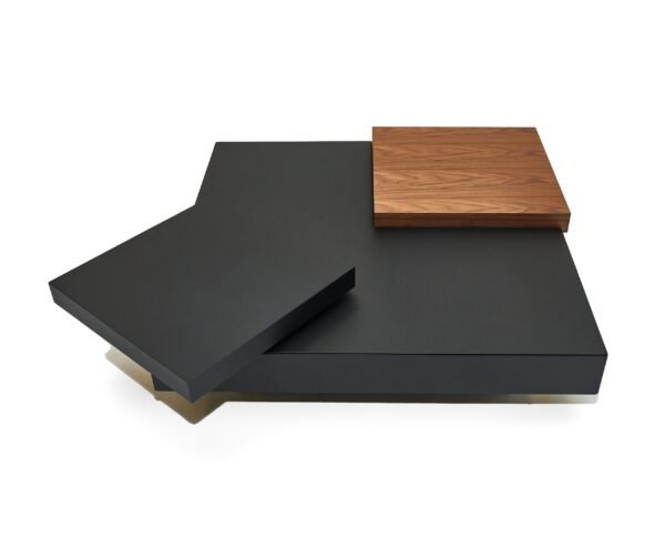 Modrest Ambry Modern Walnut and Flat Black Coffee Table - Image 2